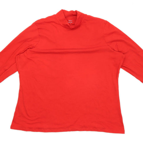Marks & Spencer Womens Size 24 Cotton Red Top (Regular)