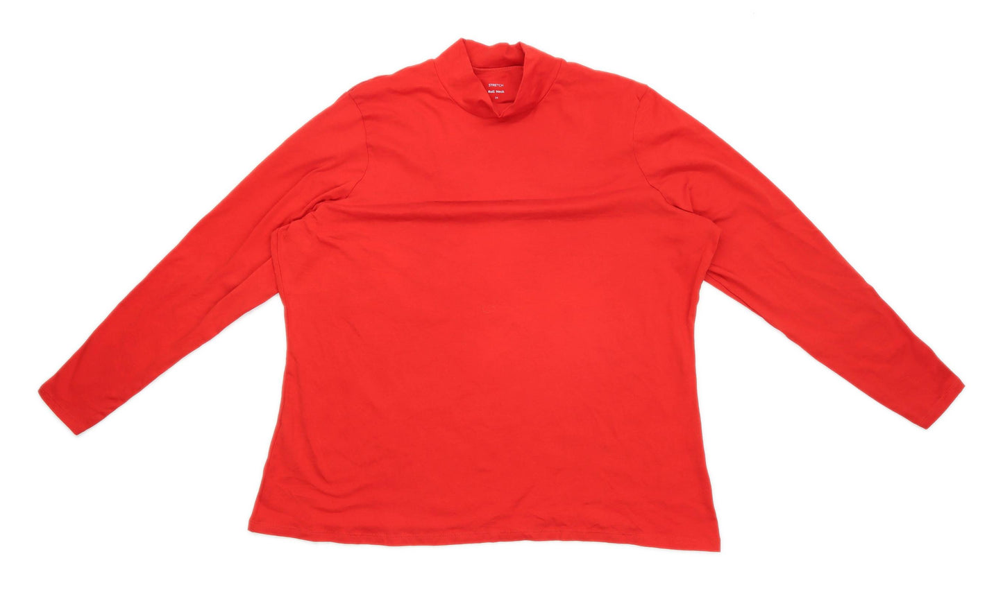 Marks & Spencer Womens Size 24 Cotton Red Top (Regular)