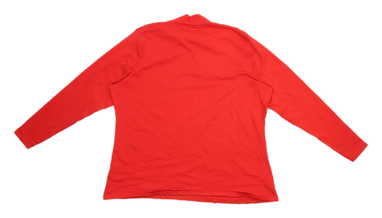 Marks & Spencer Womens Size 24 Cotton Red Top (Regular)