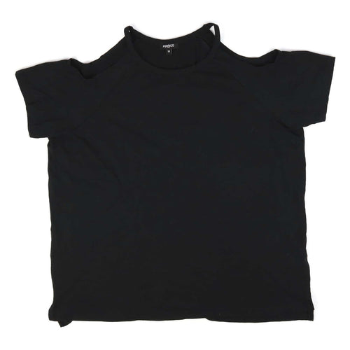 Pep & Co Black Cotton Blend Womens T-Shirt Size 18 (Regular)