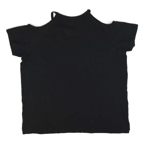 Pep & Co Black Cotton Blend Womens T-Shirt Size 18 (Regular)