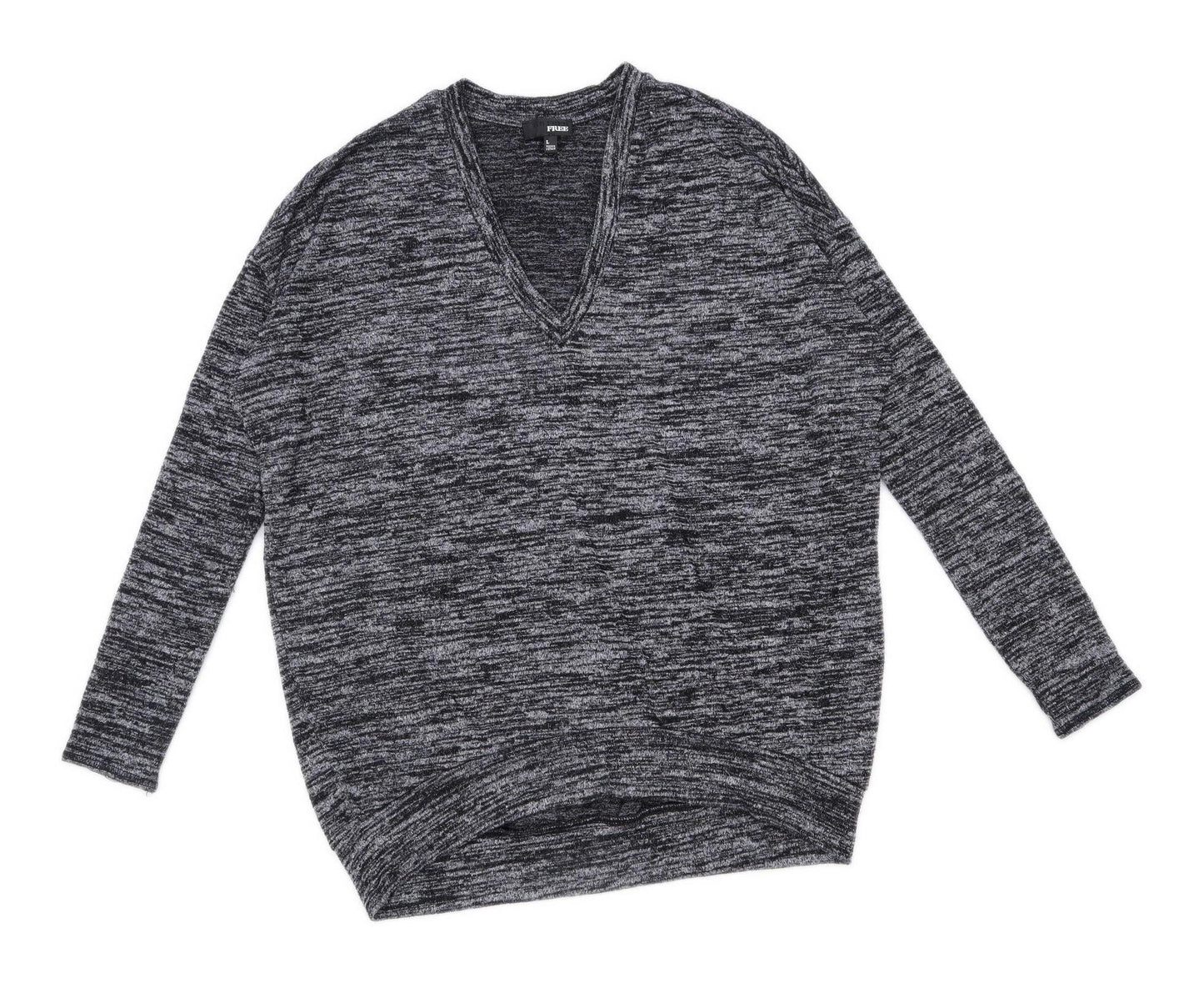 Win Free Womens Size L Grey Top (Regular)