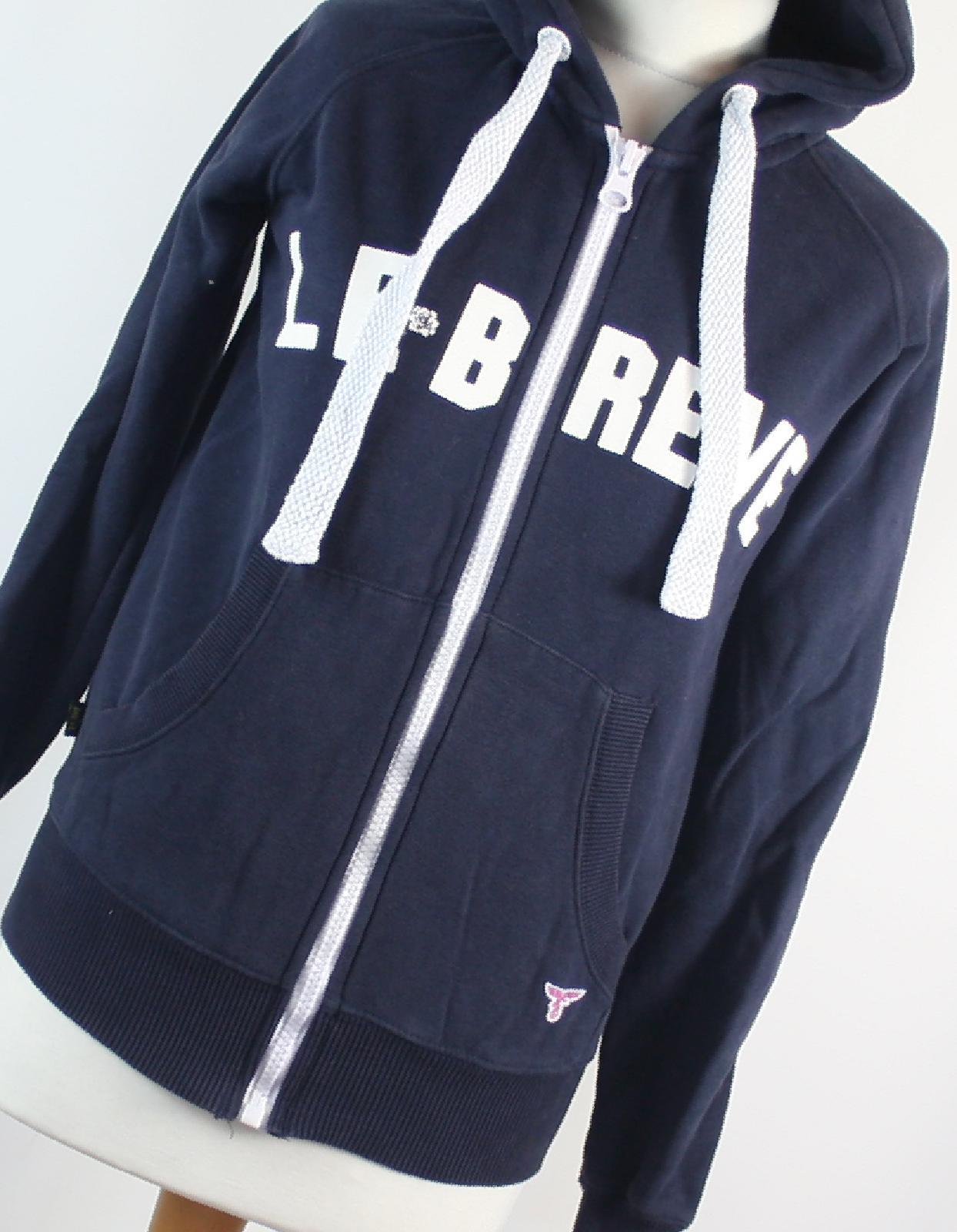 Le Breve Blue Graphic Cotton Blend Womens Hoodie Size XS