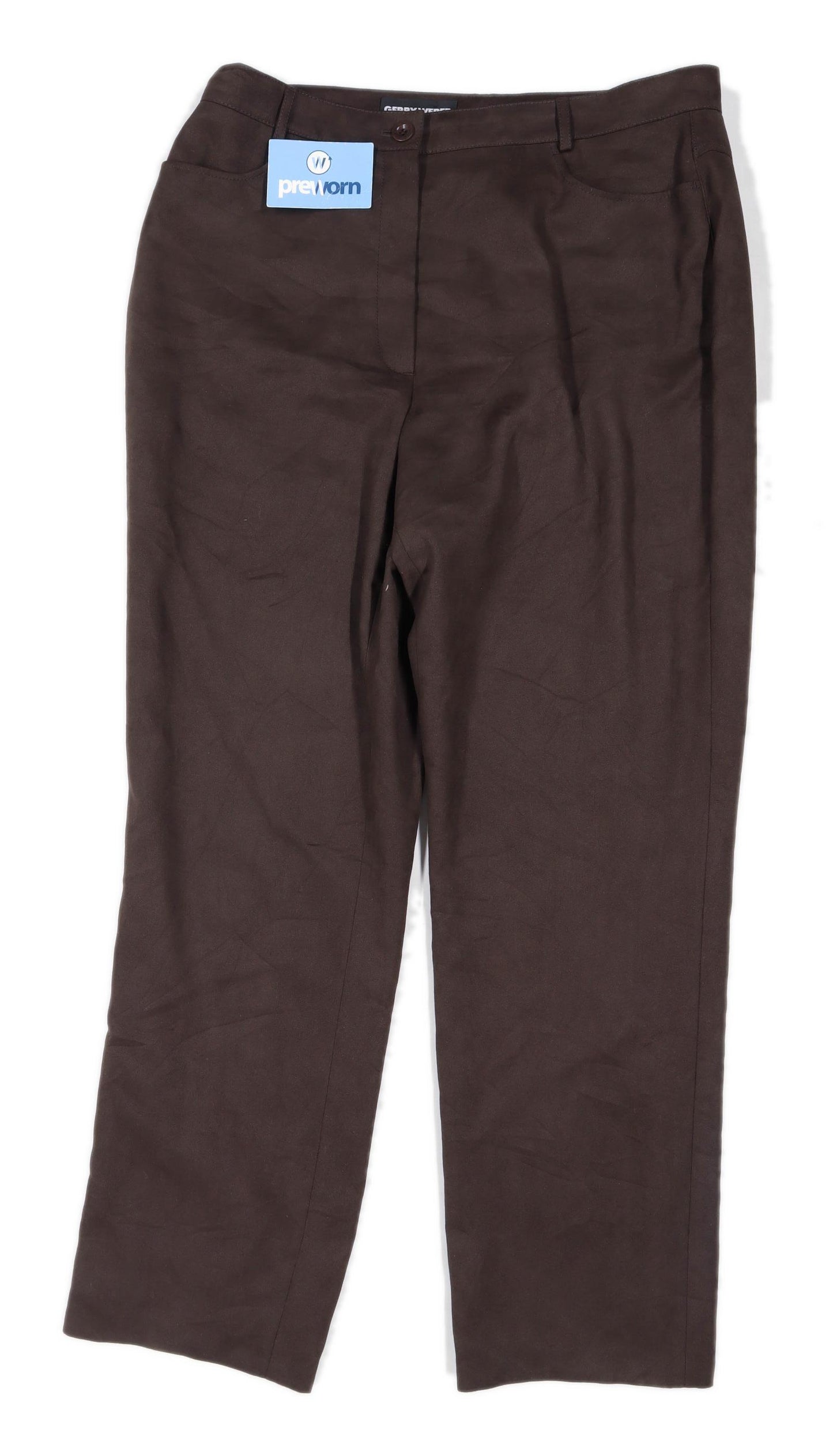 Womens Gerry Weber Brown Trousers Size 18/L31