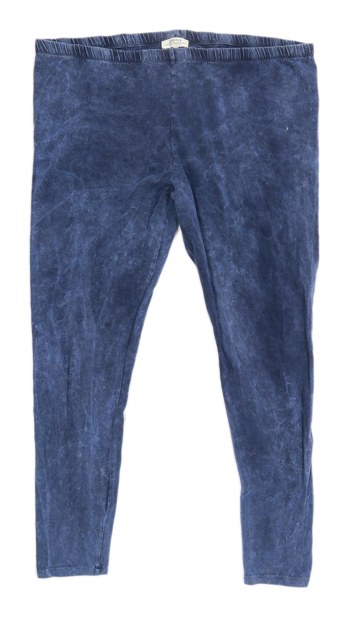 Womens Papaya Blue Cotton Blend Leggings Size 20/L28