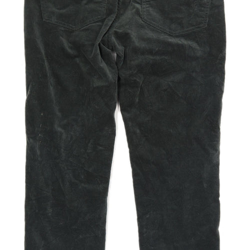 Womens Mango Green Corduroy Blend Trousers Size 12/L25