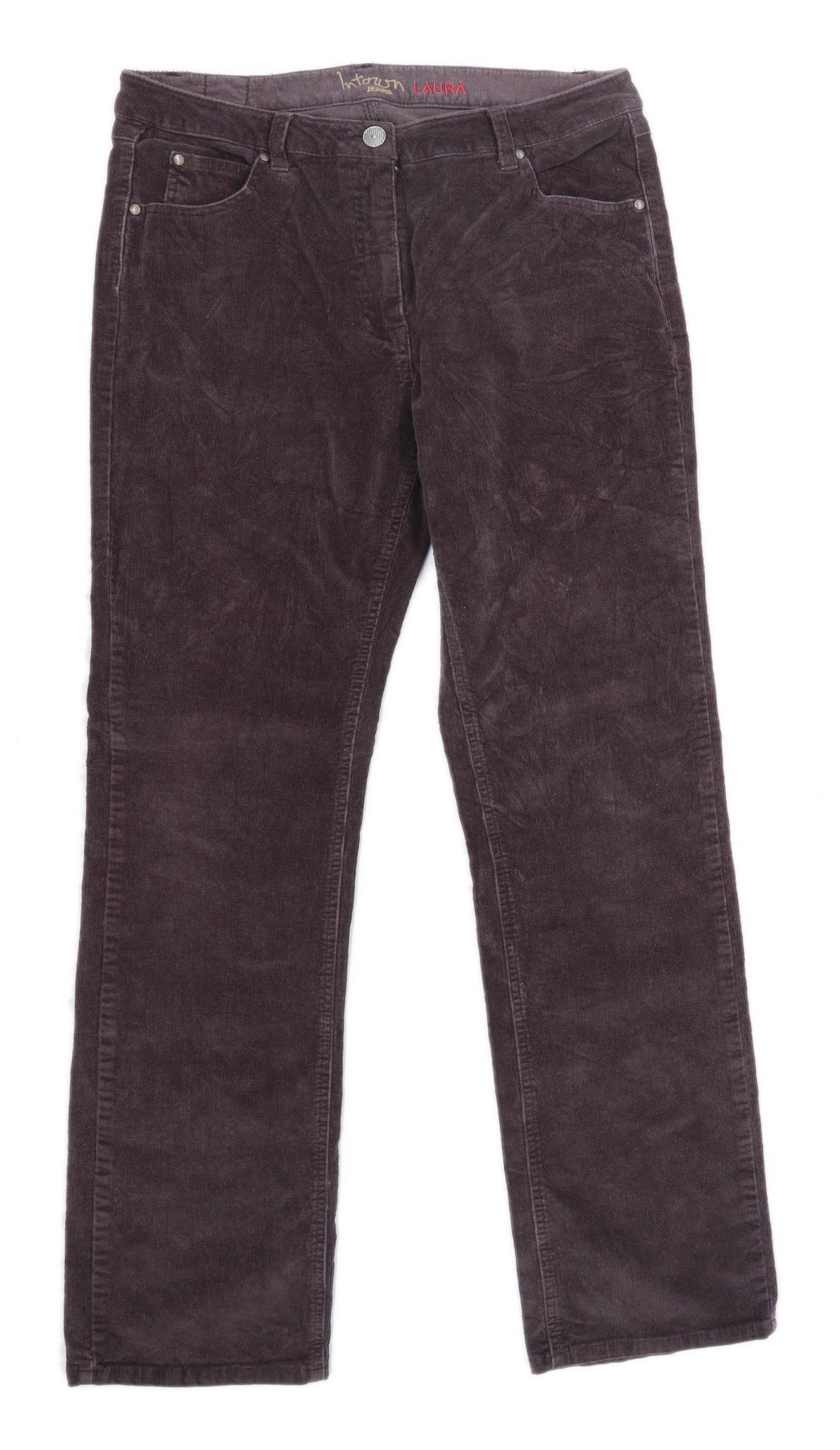 Womens InTown Brown Corduroy Trousers Size W34/L31