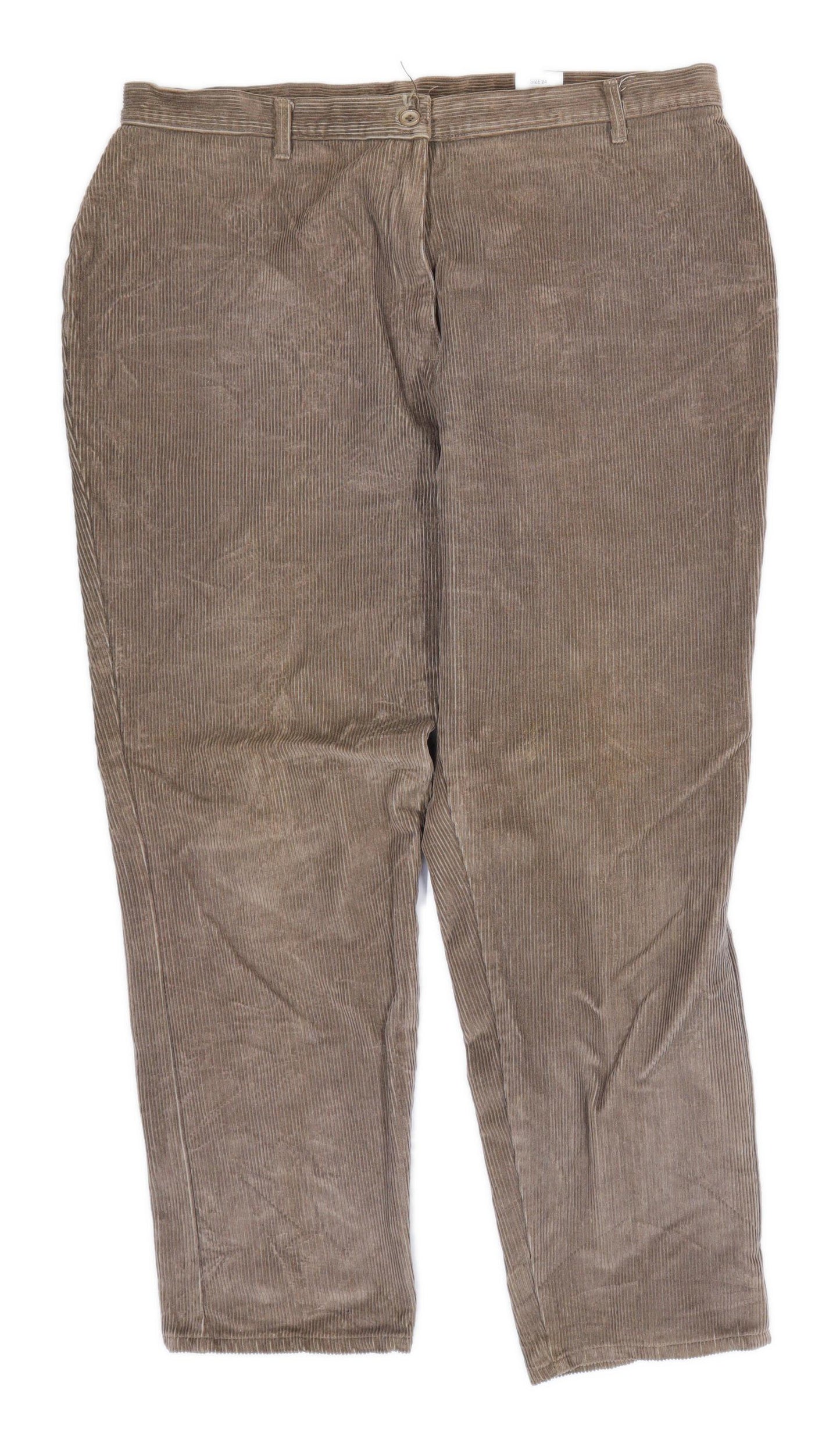 Womens Classic Brown Cord Trousers Size 24/L31