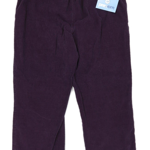Womens Isle Purple Corduroy Trousers Size 12/L26