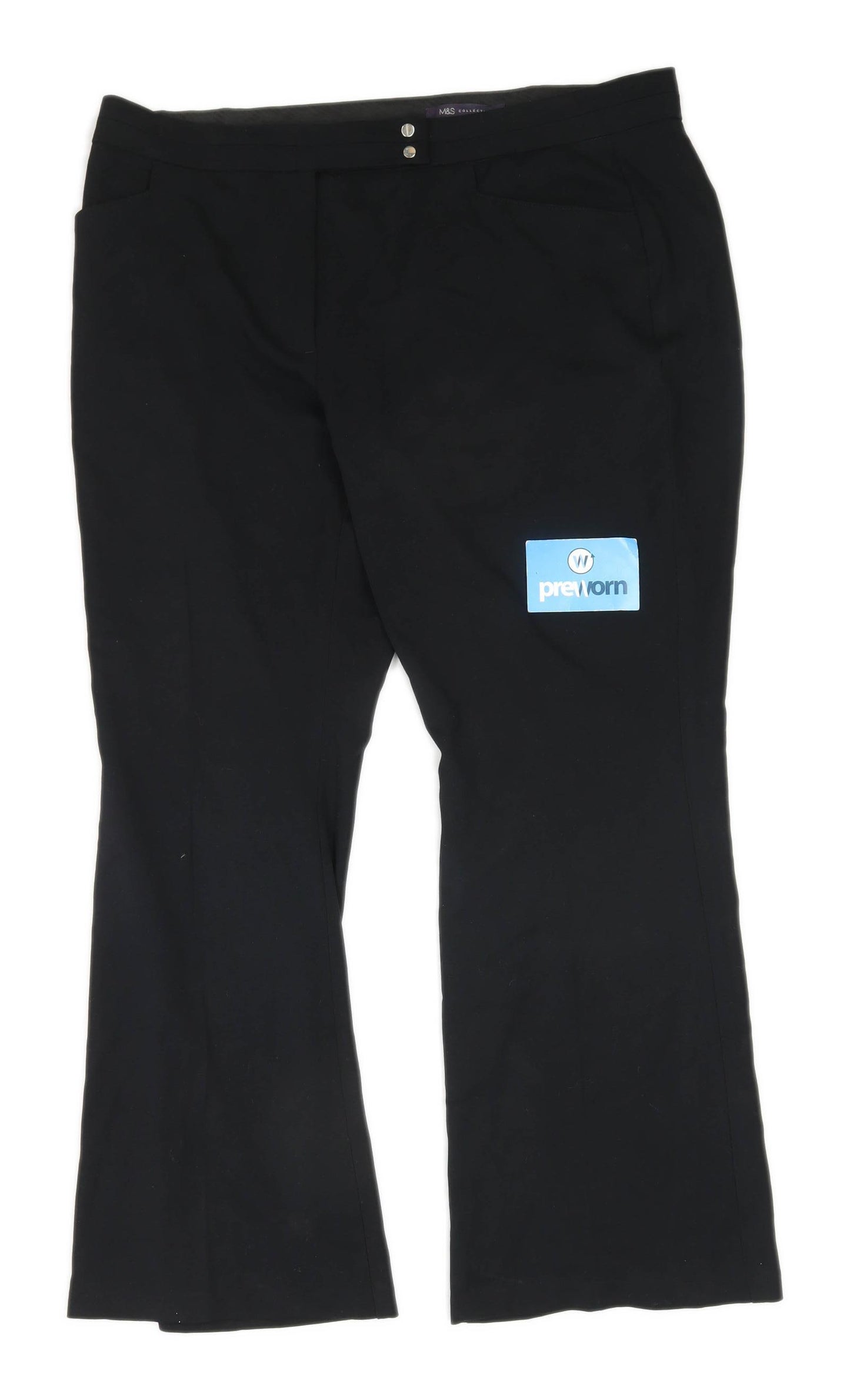 Womens Marks & Spencer Black Trousers Size 16/L27