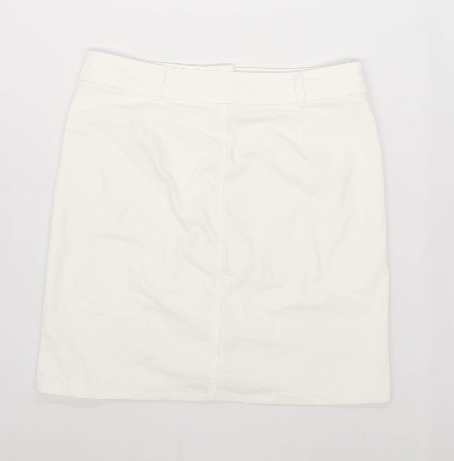 Marks & Spencer Womens Size 14 Denim White Skirt (Regular)