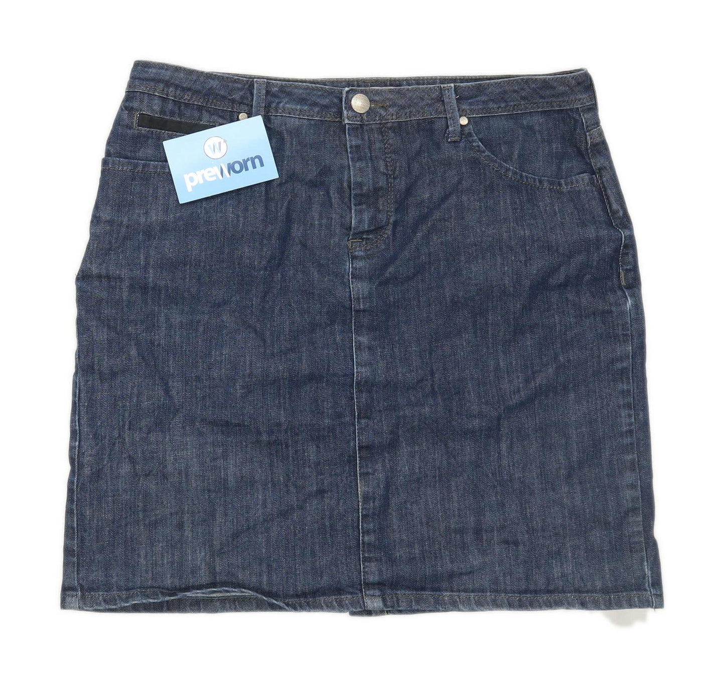 Cyrillus Womens Size 12 Denim Blue Skirt (Regular)