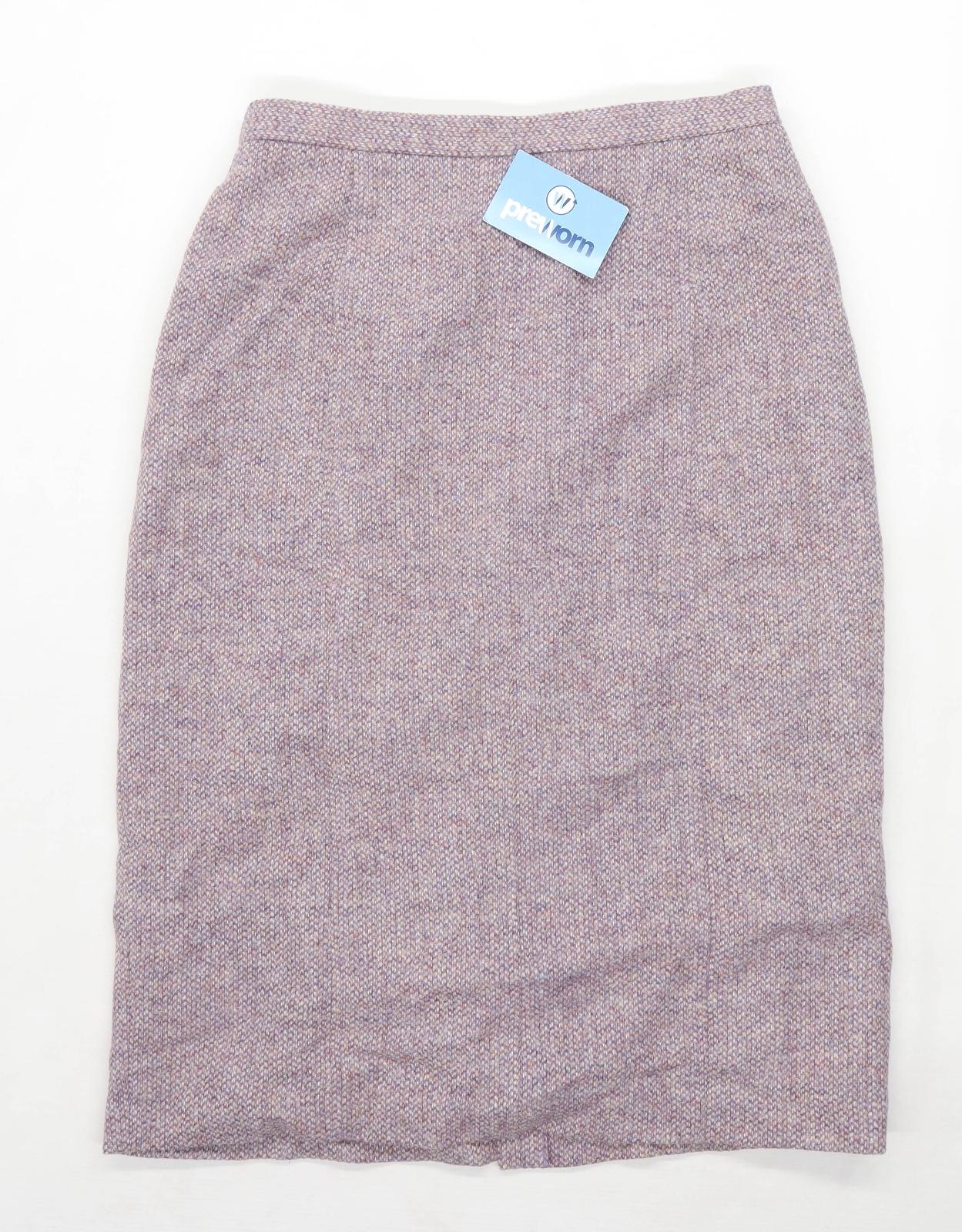 Cotswold Collections Womens Size 14 Wool Blend Purple Pencil Skirt (Regular)