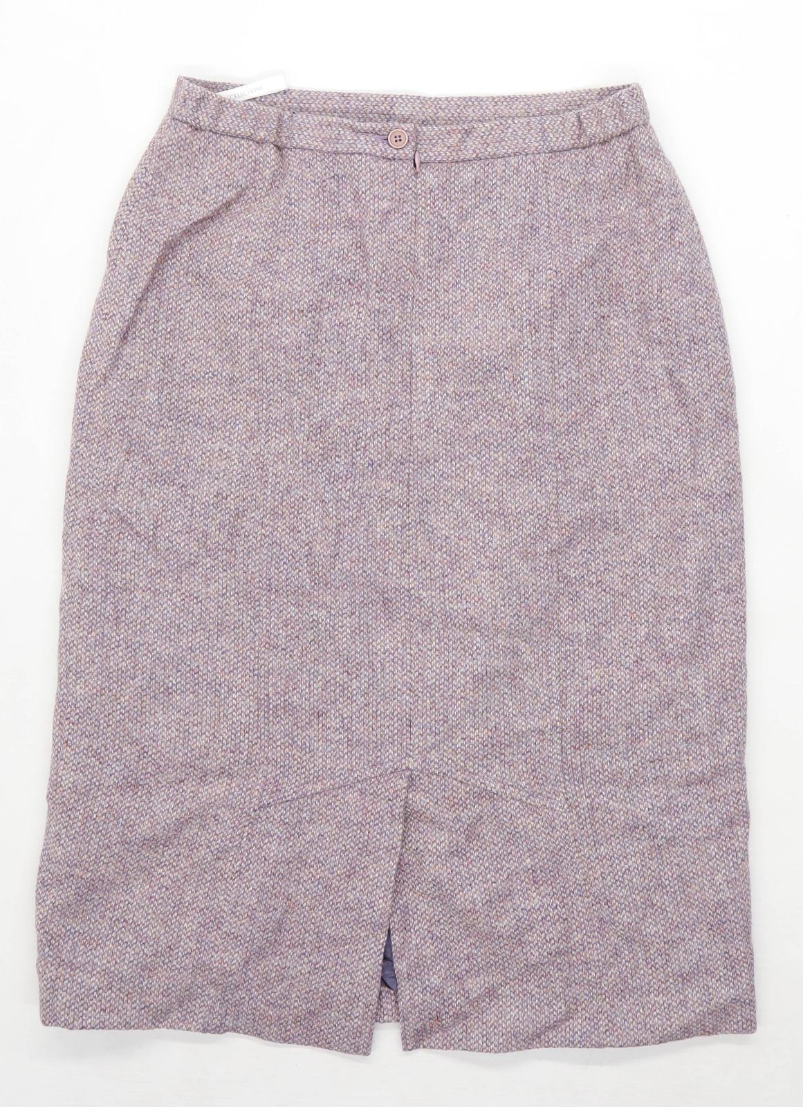 Cotswold Collections Womens Size 14 Wool Blend Purple Pencil Skirt (Regular)
