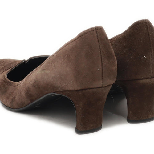 Marks & Spencer Womens UK Size 5.5 Brown Suede Wide Fit Shoes