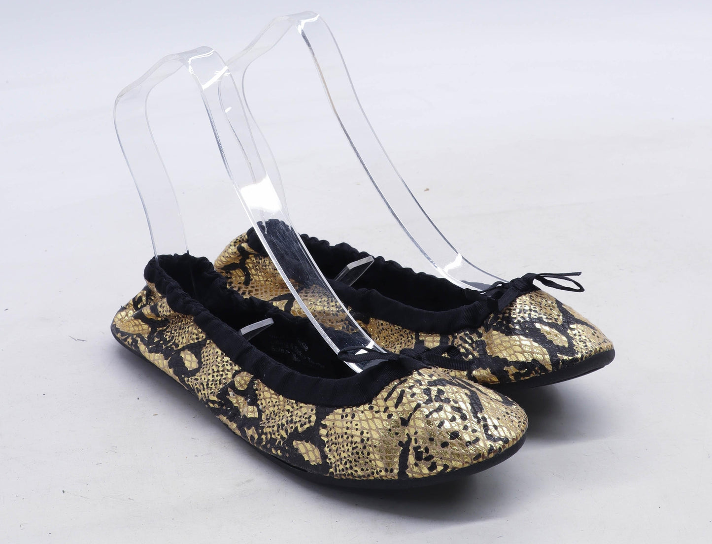 Flatmates Womens UK Size M Gold Fold Away Shoes Pumps