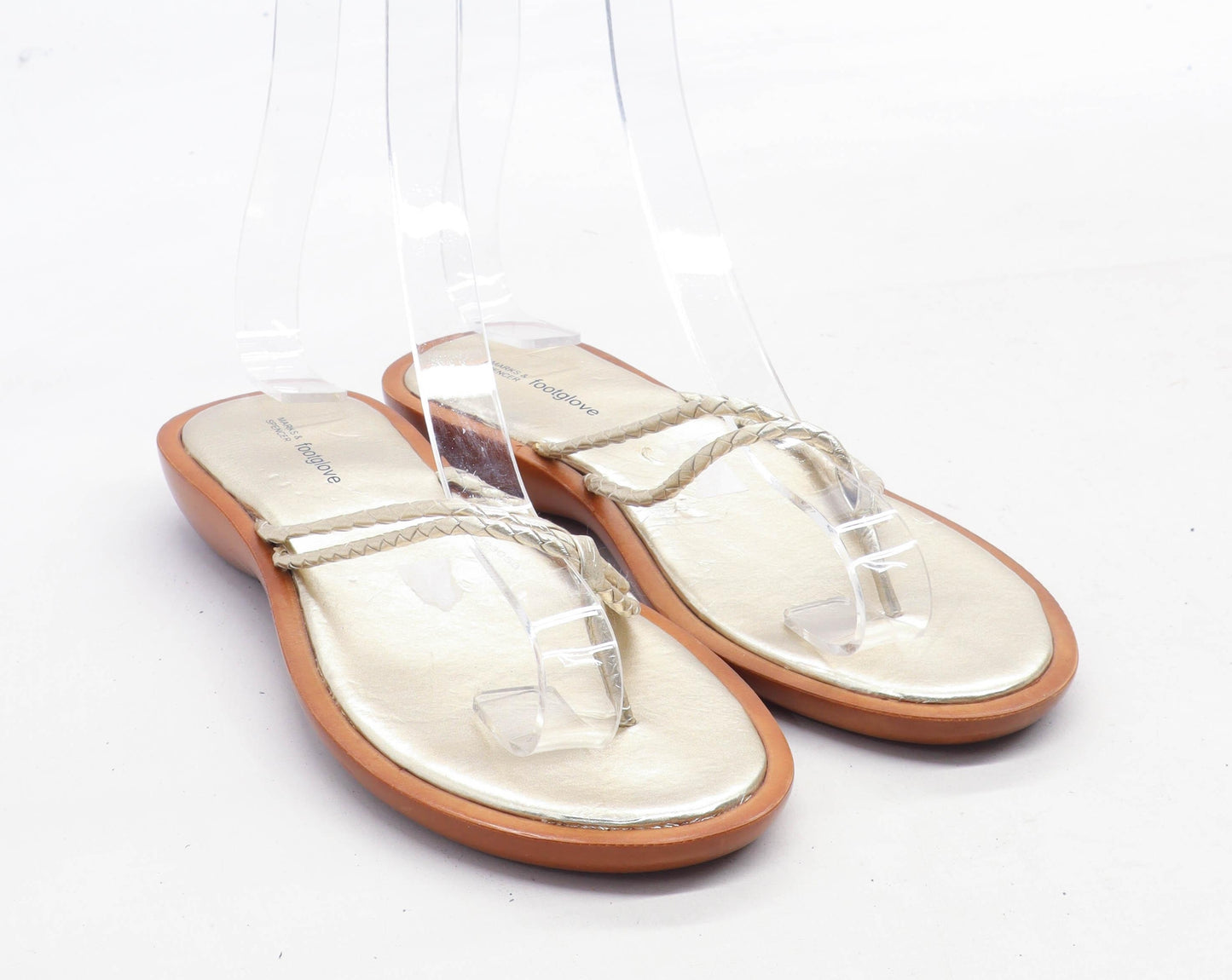 Marks & Spencer Womens UK Size 3 Gold Flip-Flops