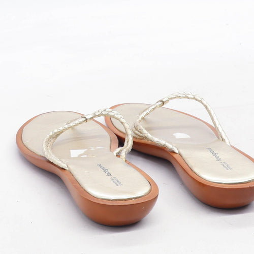 Marks & Spencer Womens UK Size 3 Gold Flip-Flops
