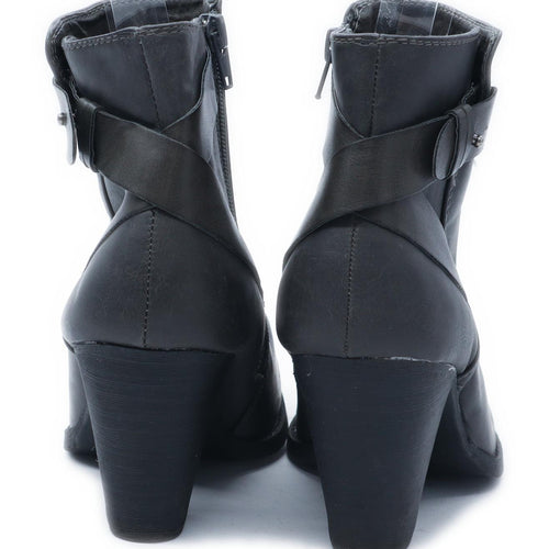 Sole Desire Womens UK Size 3 Grey Leather Ankle Boots