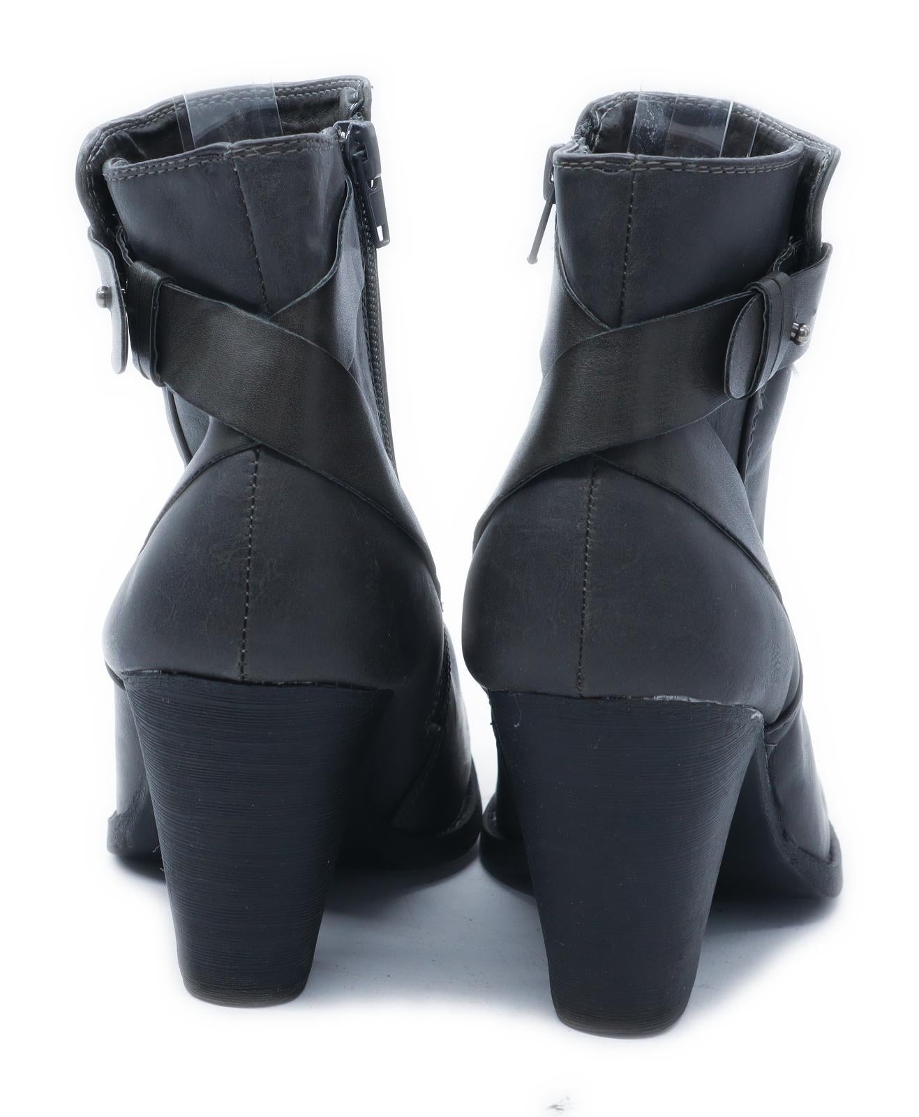 Sole Desire Womens UK Size 3 Grey Leather Ankle Boots