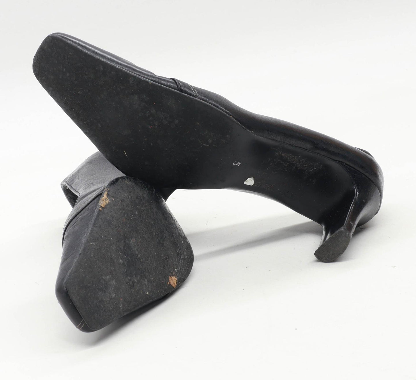 Marks & Spencer Womens UK Size 5 Black Leather Shoes