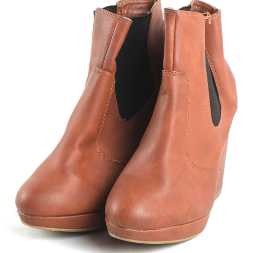 New Look Womens UK Size 3 Brown Leather Ankle Boots