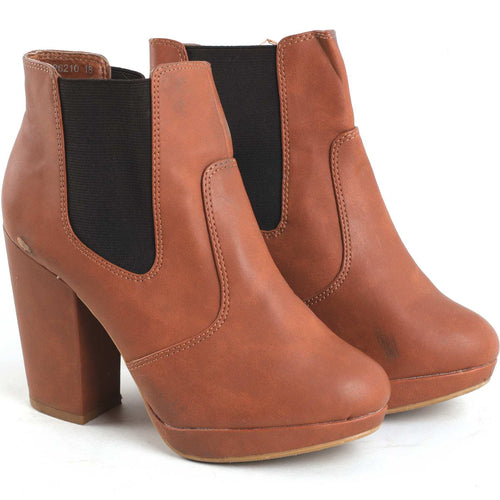 New Look Womens UK Size 3 Brown Leather Ankle Boots