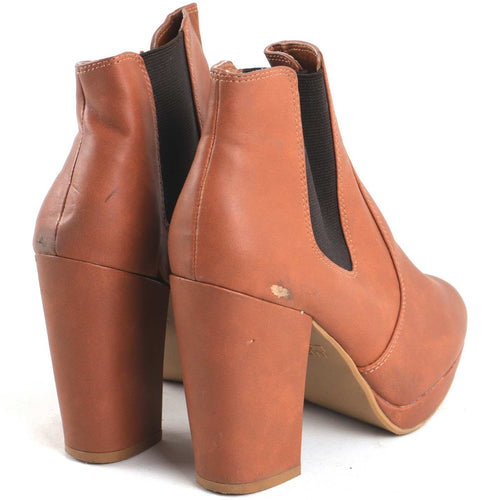 New Look Womens UK Size 3 Brown Leather Ankle Boots