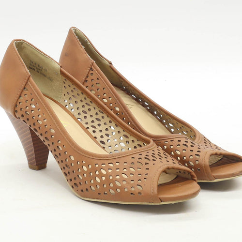 Peacocks Womens UK Size 6 Brown Heels