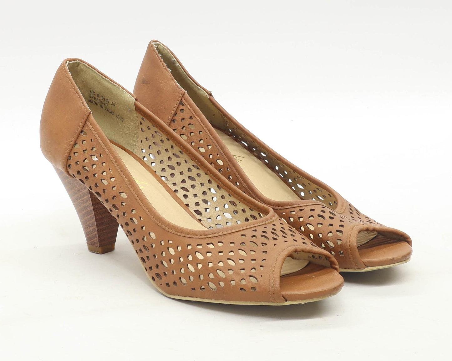 Peacocks Womens UK Size 6 Brown Heels