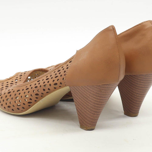 Peacocks Womens UK Size 6 Brown Heels