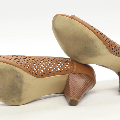 Peacocks Womens UK Size 6 Brown Heels