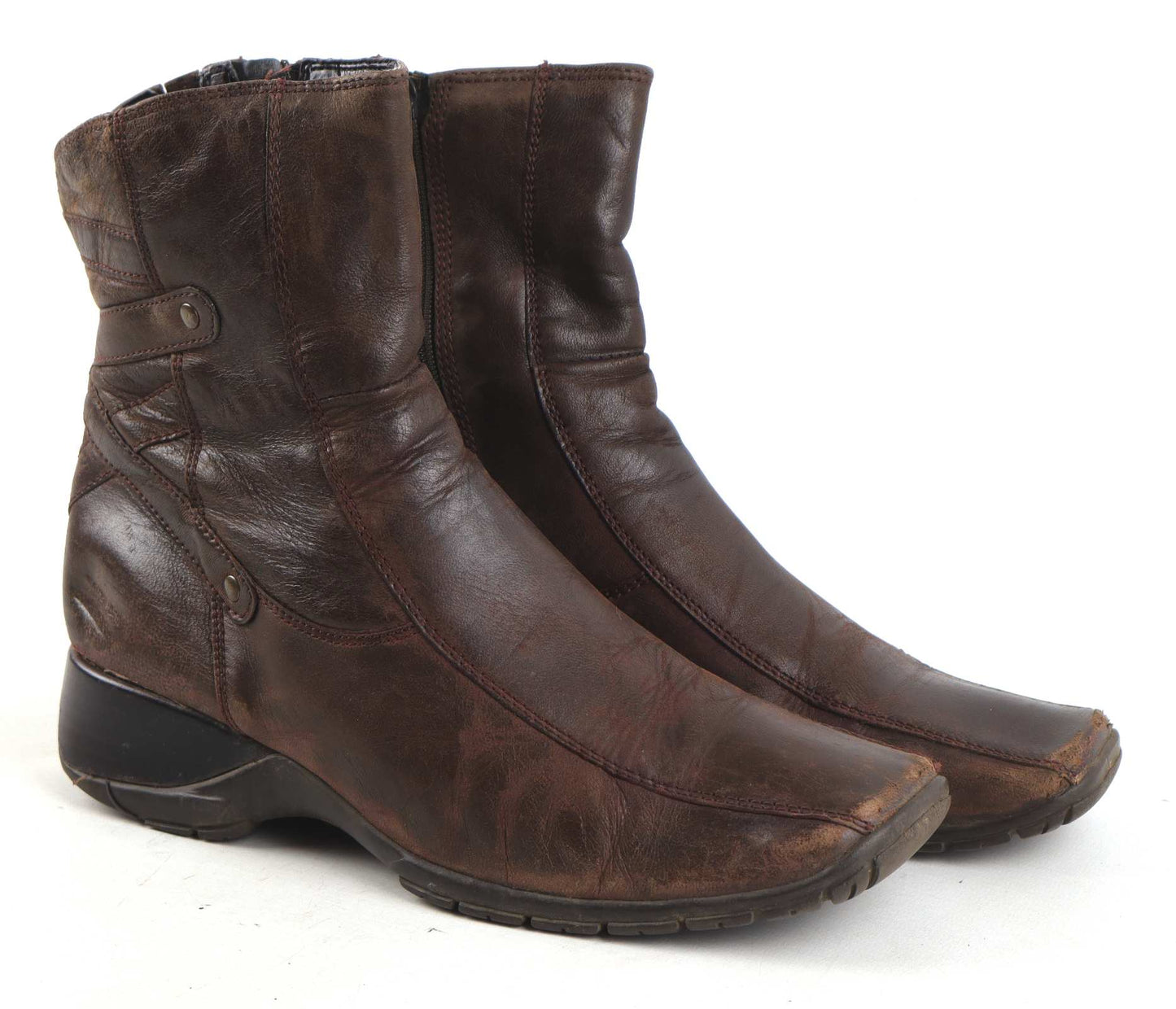 Clarks Womens UK Size 4 Brown Leather Boots