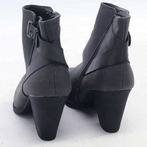 Sole Desire Womens UK Size 4 Grey Wide Fit Ankle Boots