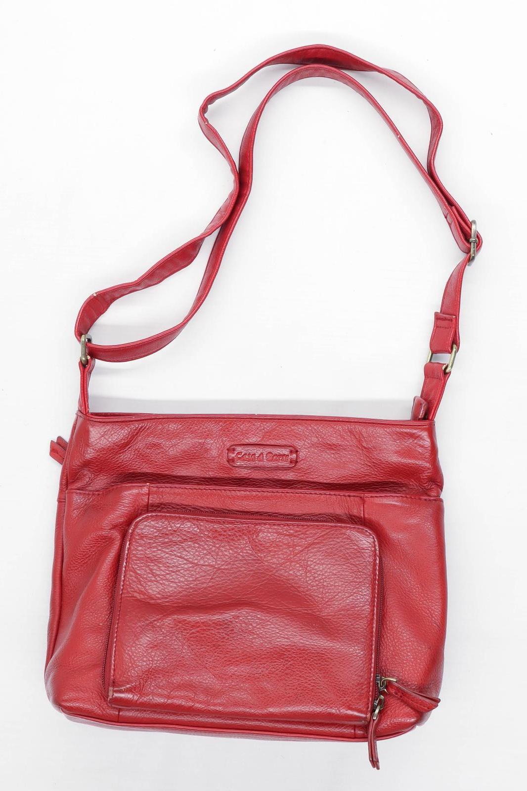 Casa Di Borse Red Leather Womens Shoulder Bag