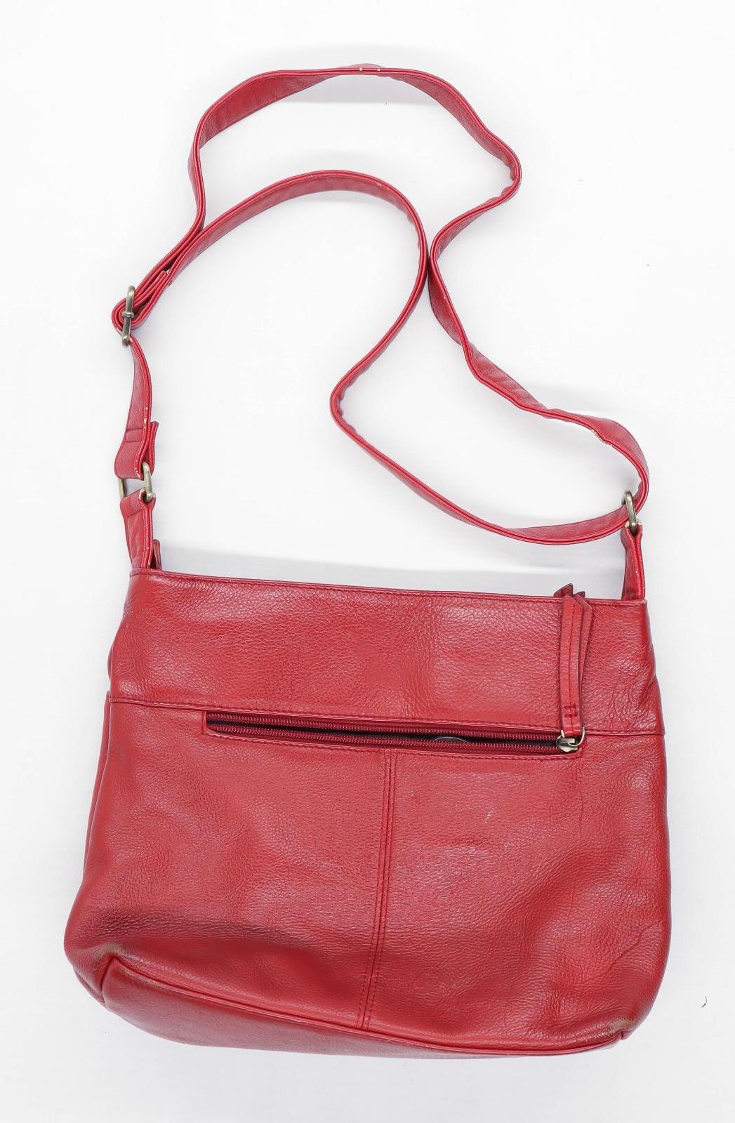 Casa Di Borse Red Leather Womens Shoulder Bag