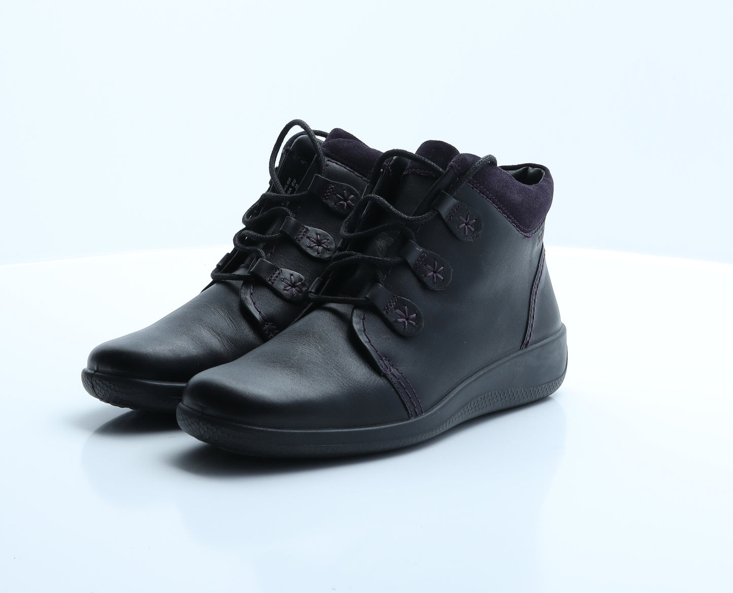 Hotter Womens Black  Faux Leather Desert Boot UK 5