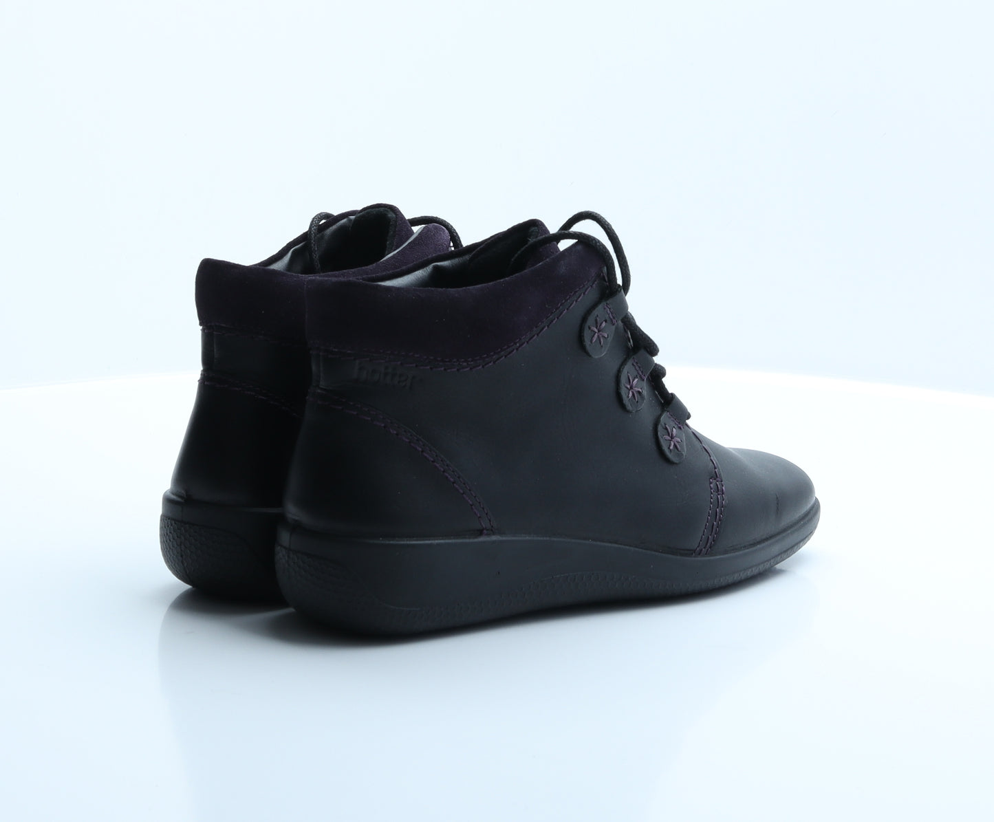 Hotter Womens Black  Faux Leather Desert Boot UK 5