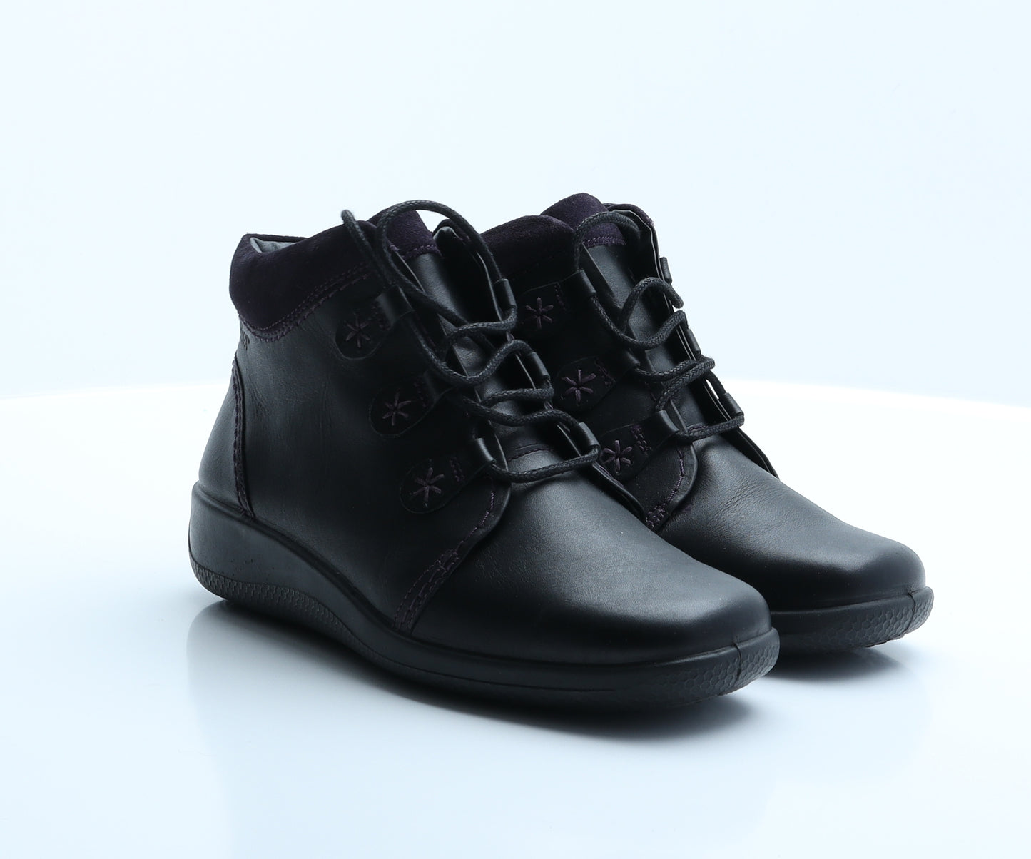 Hotter Womens Black  Faux Leather Desert Boot UK 5