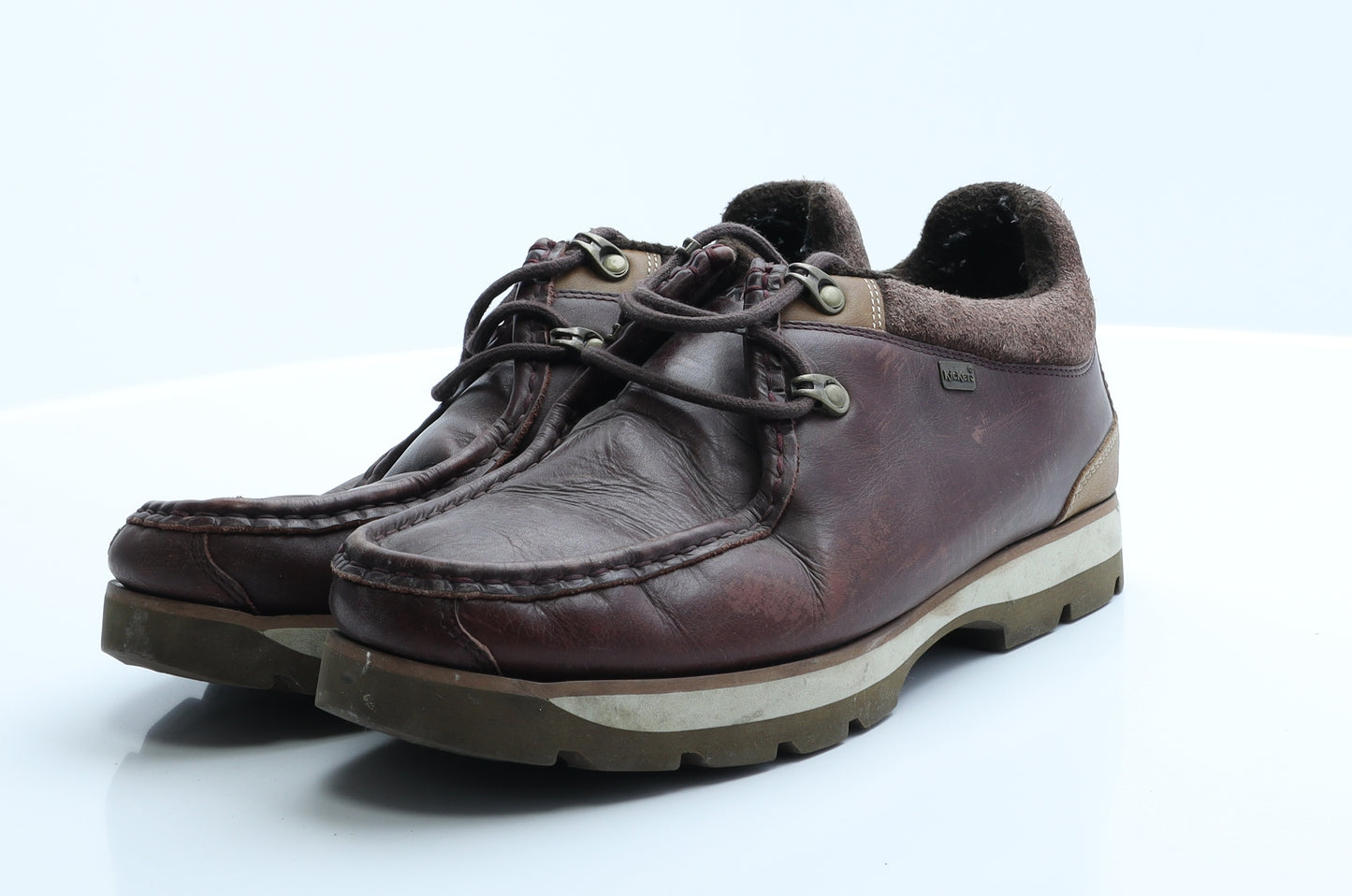 Kickers Mens Brown  Leather Boat Shoe Casual  EUR 42