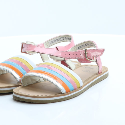 Clarks Girls Multicoloured Striped Rubber Flat Sandal 1