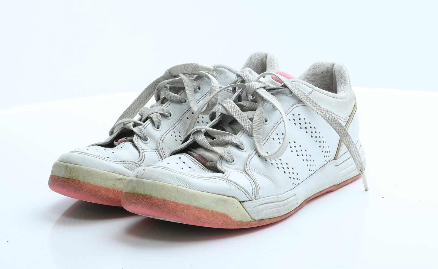 adidas Womens White  Polyester Trainer Flat 7  8.5
