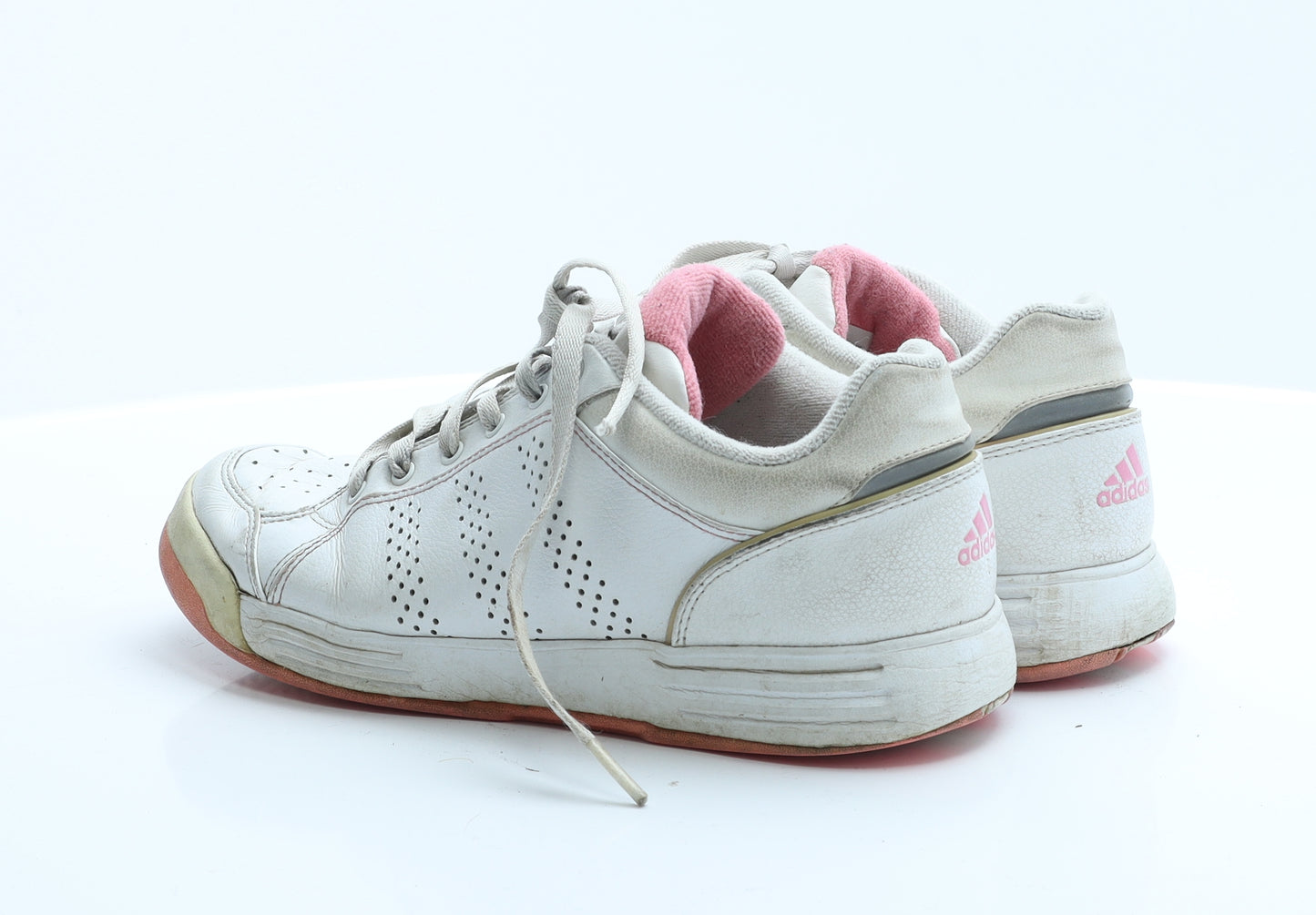 adidas Womens White  Polyester Trainer Flat 7  8.5