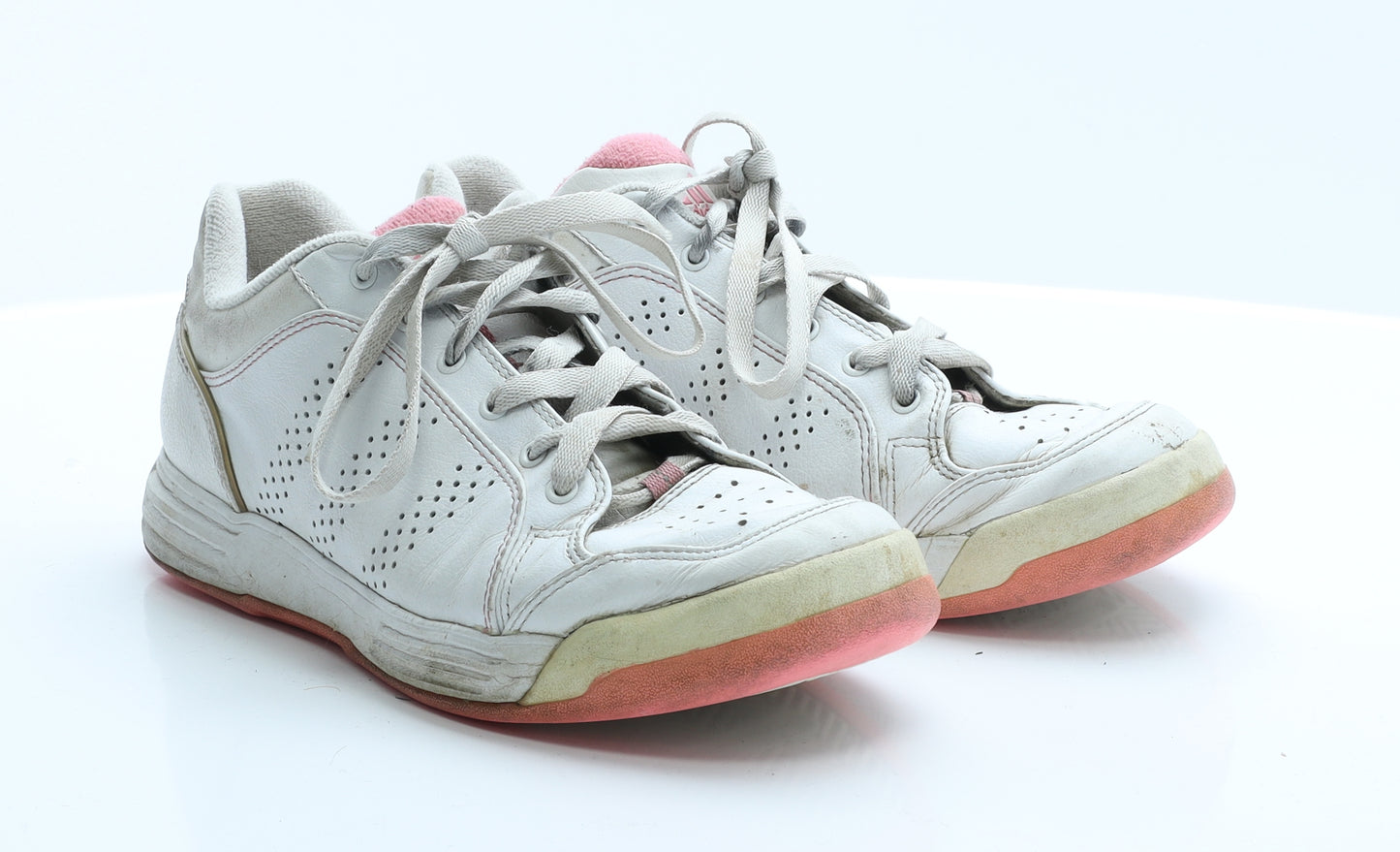 adidas Womens White  Polyester Trainer Flat 7  8.5