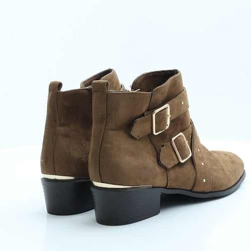 New Look Womens Brown  Polyester Chelsea Boot 6 EUR 39  - Wide Fit