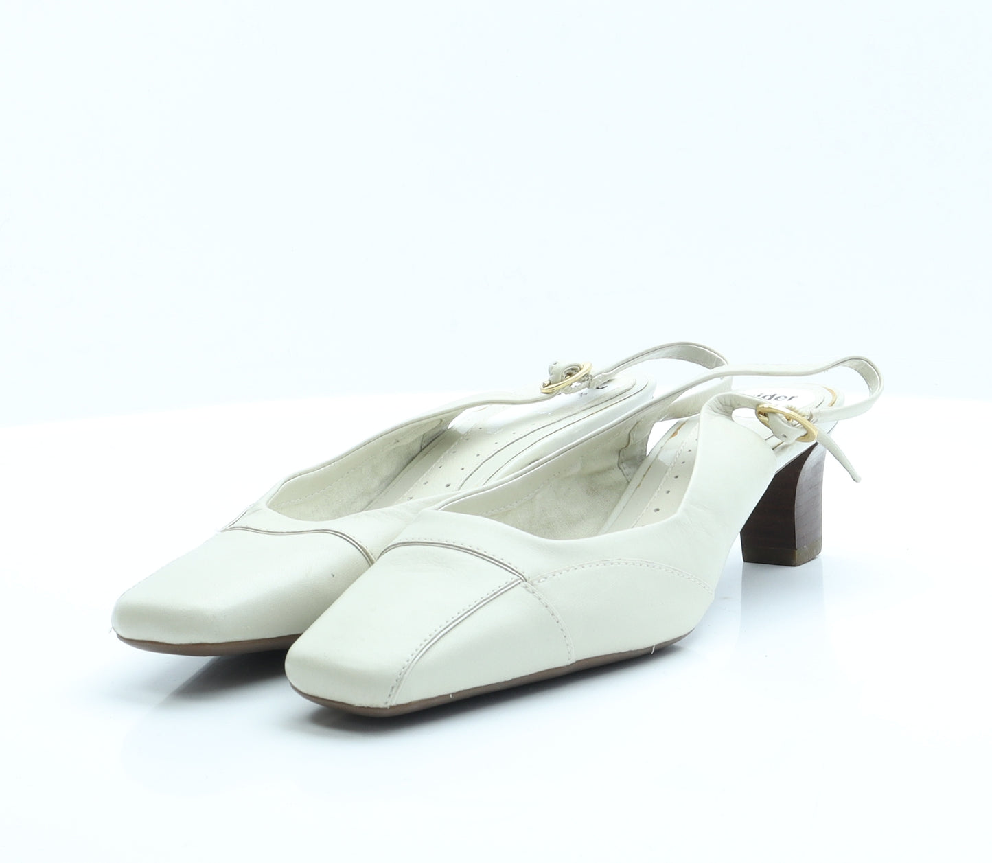 Clarks Womens Ivory  Polyester Slingback Heel 6.5   - Wide Fit