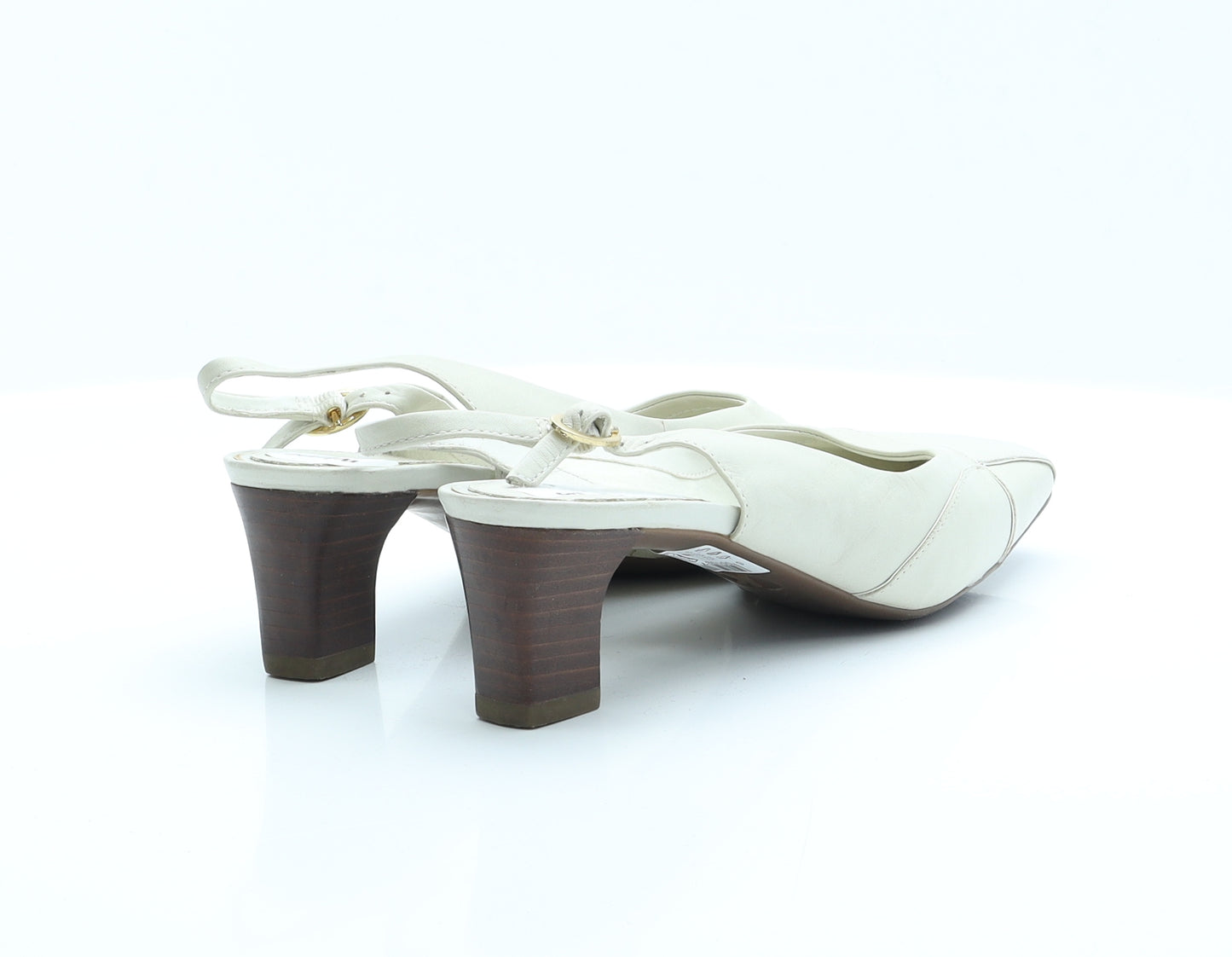 Clarks Womens Ivory  Polyester Slingback Heel 6.5   - Wide Fit