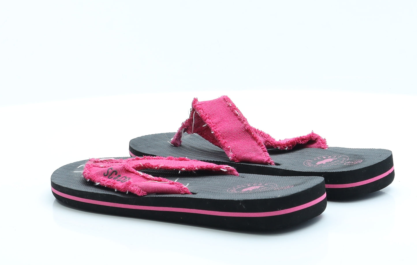 Soul Cal & Co Womens Black  Rubber Thong Flat 5 38