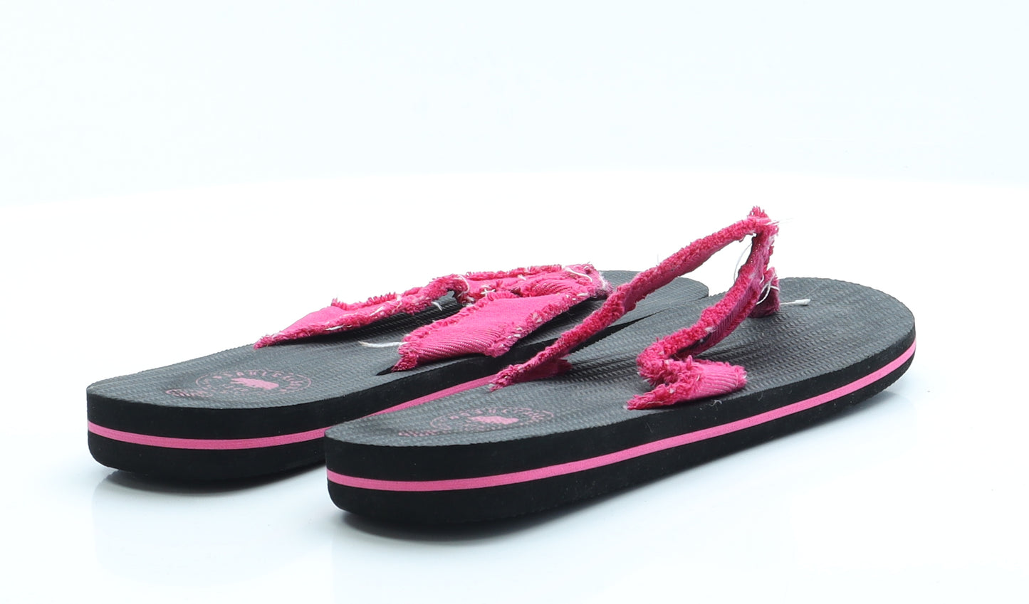 Soul Cal & Co Womens Black  Rubber Thong Flat 5 38
