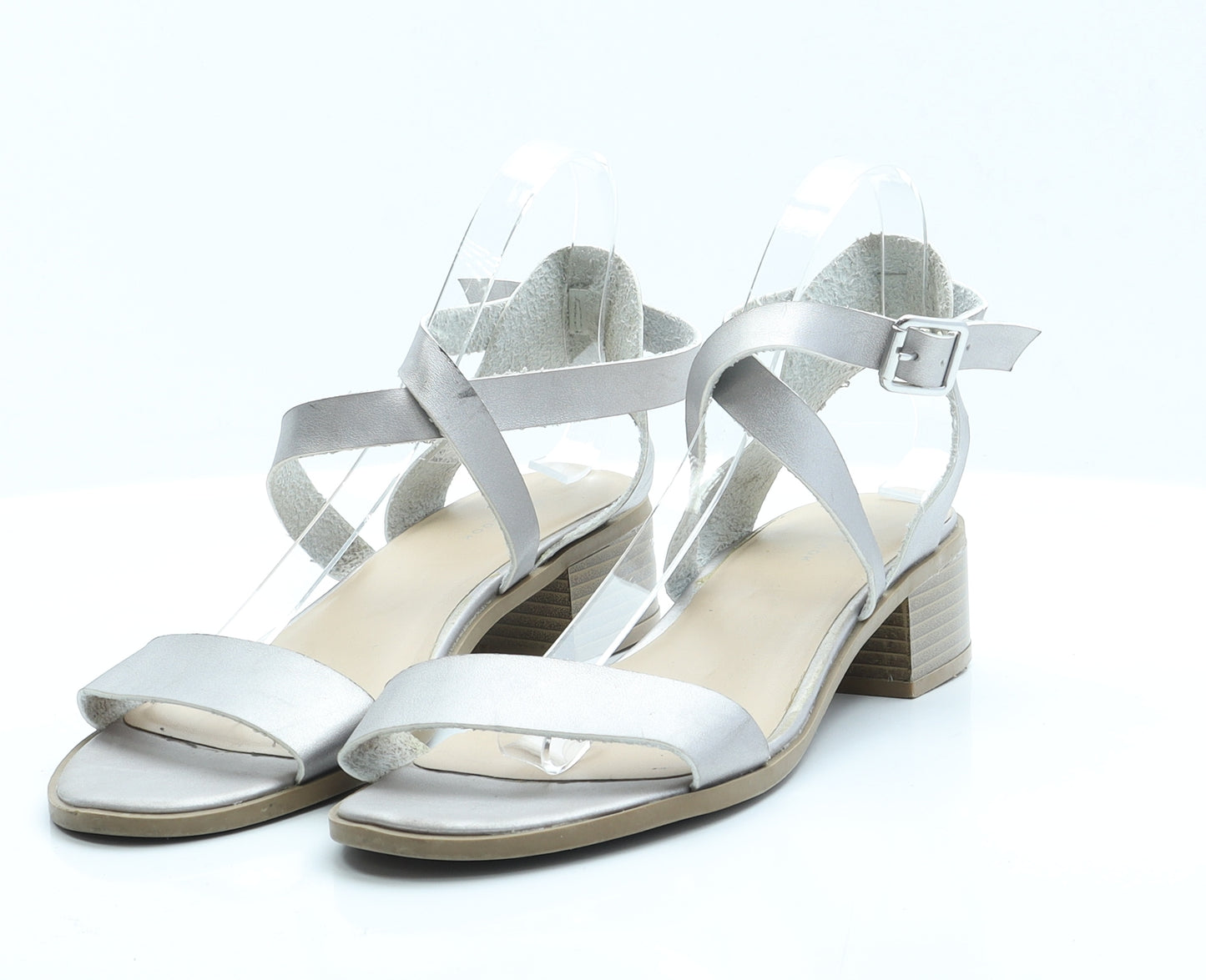 New Look Womens Silver  Polyamide Strappy Sandal 7 40